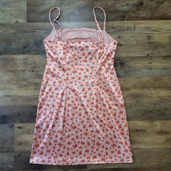 Urban Outfitters Women's Orange and Pink Butterfly Bodycon Mini Dress Size M - Picture 8 of 8